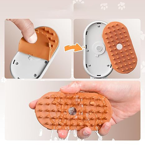 Brosse de toilettage à vapeur 5 en 1 pour chats et chiens | Peigne de massage et épilation par pulvérisation